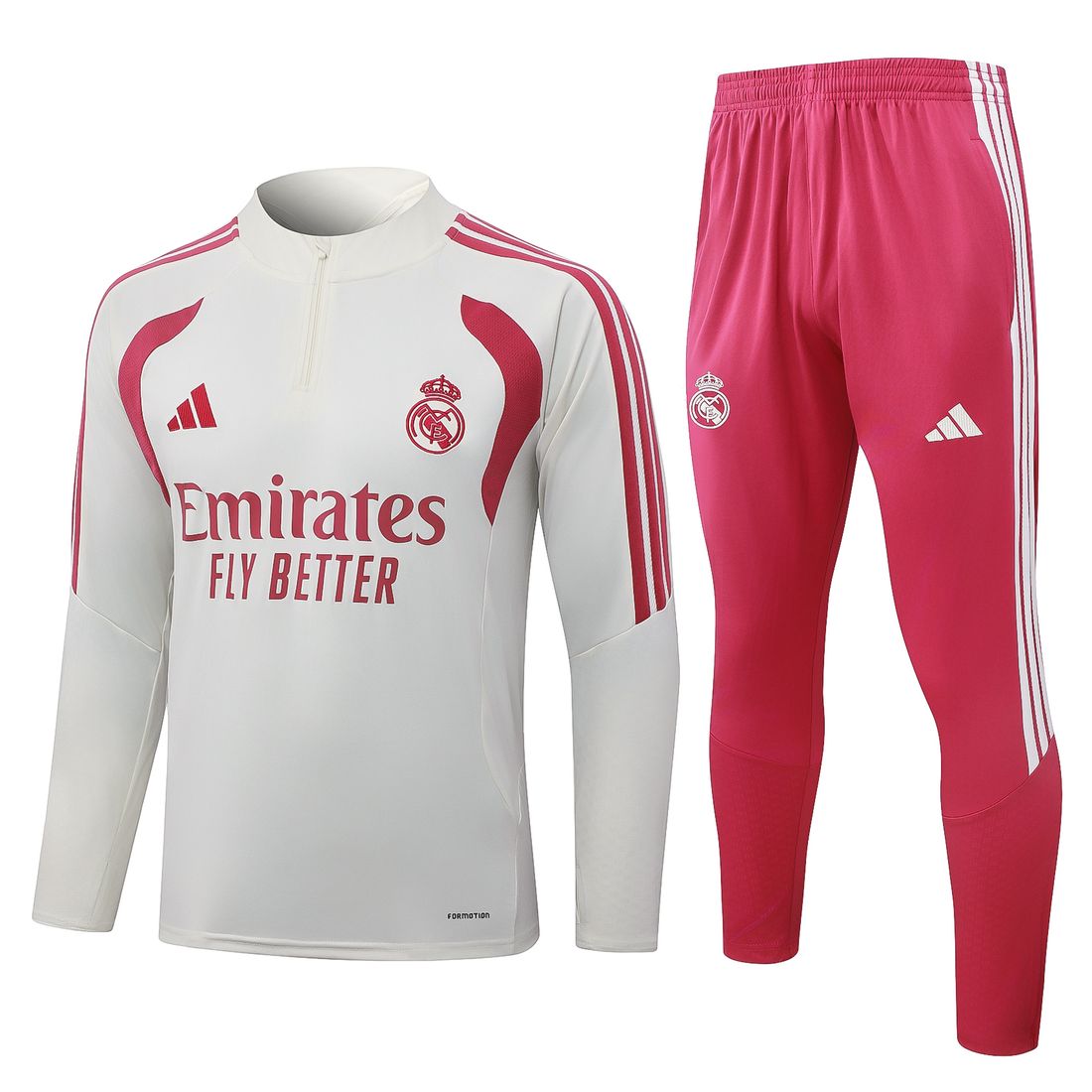 Real Madrid · Chándal blanco y rosa