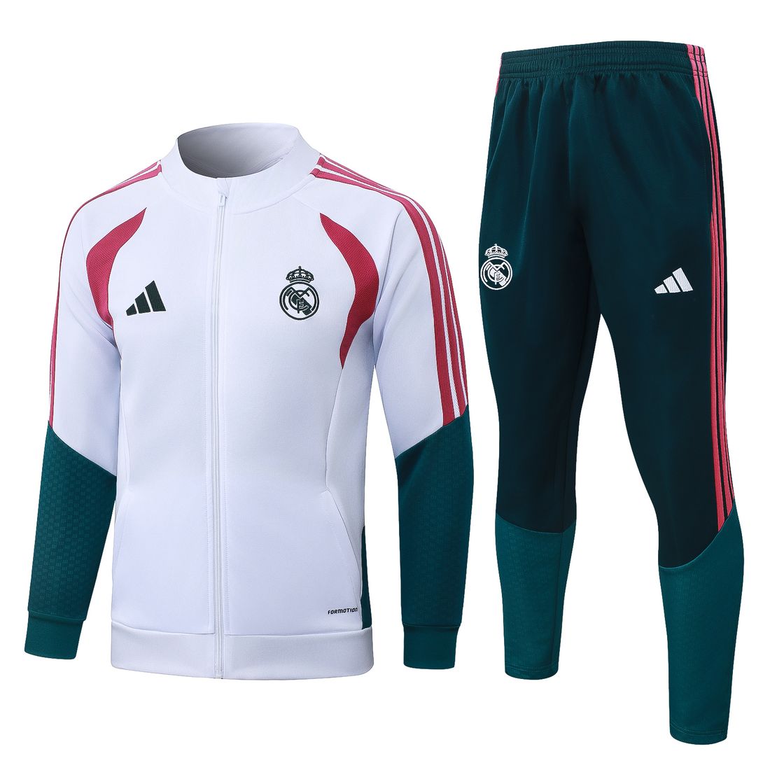 Real Madrid · Chándal blanco y verde oscuro